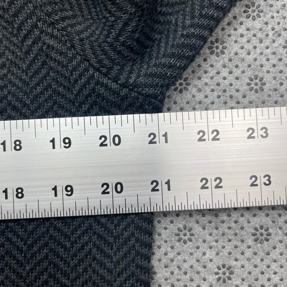 Alan Flusser Mens Grey Herringbone Knit Grandpa Cardigan‎ Sweater Size M Cotton